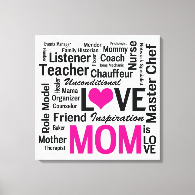 World's Best Mum, Amazing 24-7 Multitasker Canvas Print (Front)