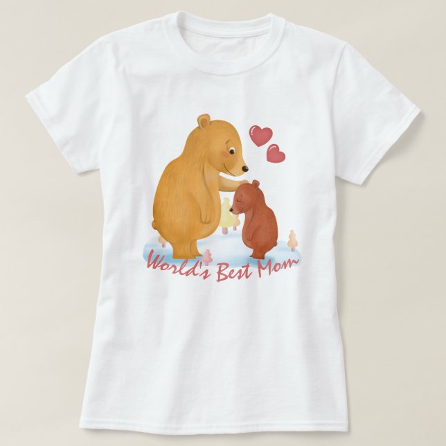 World's Best Mum - Bear Mum and Baby T-Shirt (Design Front)