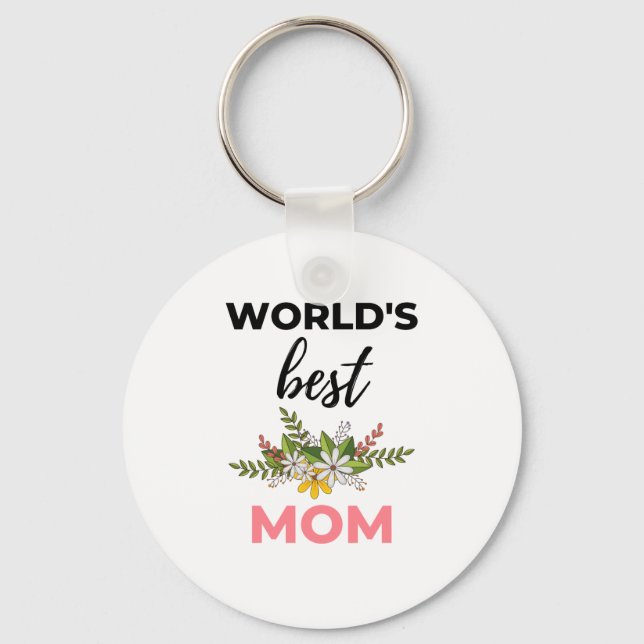 World's Best Mum black Key Ring (Front)