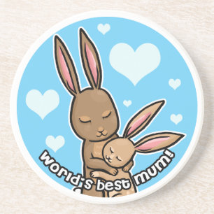 Worlds best Mum Bunny Coaster