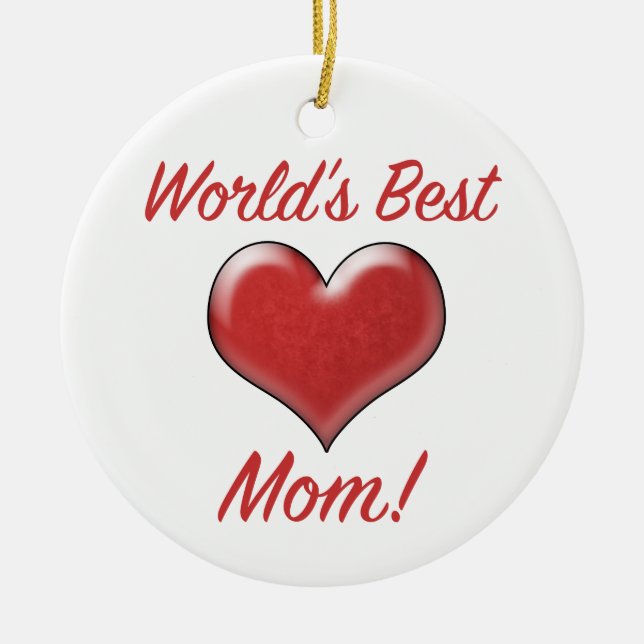 World's Best Mum Ceramic Tree Decoration (Front)