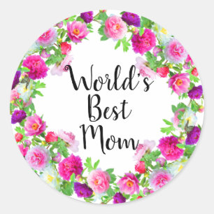 World's Best Mum Classic Round Sticker