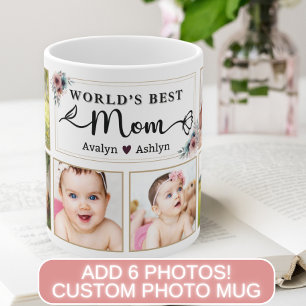 World's Best Mum Custom Photo Collage Mothers Day Coffee Mug