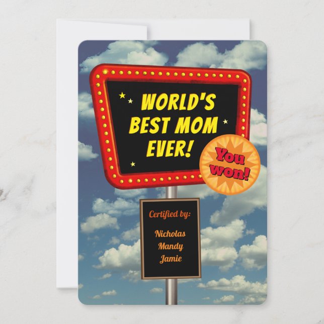 World's Best Mum (customisable) Card (Front)