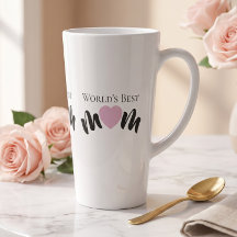 Worlds Best Mum Cute Heart White Elegant