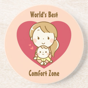 World's Best Mum Cute Mother's Day Kawaii Cartoon Coaster