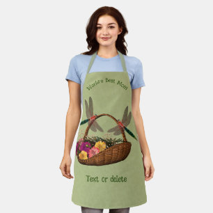 World's Best Mum Dragonflies Flower Basket  Apron