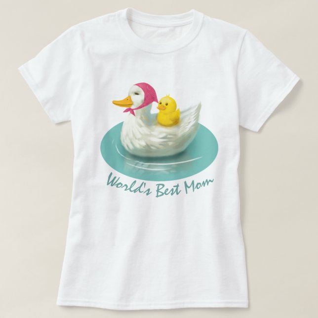 World's Best Mum - Duck Mum and Baby T-Shirt (Design Front)