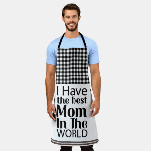 Worlds Best Mum Elegant Black and White Script Apron