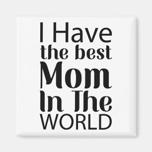 Worlds Best Mum Elegant Black and White Script Magnet