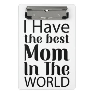 Worlds Best Mum Elegant Black and White Script Mini Clipboard
