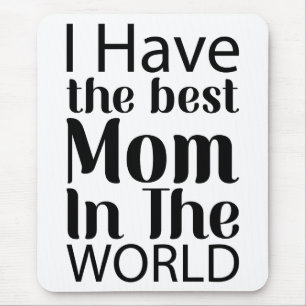 Worlds Best Mum Elegant Black and White Script Mouse Mat