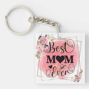 Worlds Best Mum Elegant Mother's Birthday Gift Key Ring