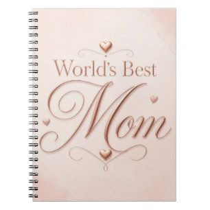 World's Best Mum Elegant Rose Gold Typography Notebook