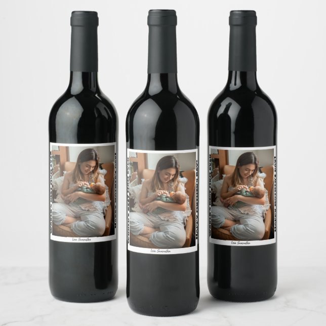 World's best mum ever happy mother's day  wine label (Bottles)