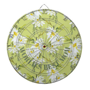 World's Best Mum Floral Botanical Daisy Dartboard