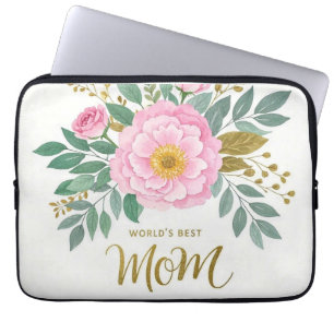 World's Best Mum Flowers Laptop Sleeve