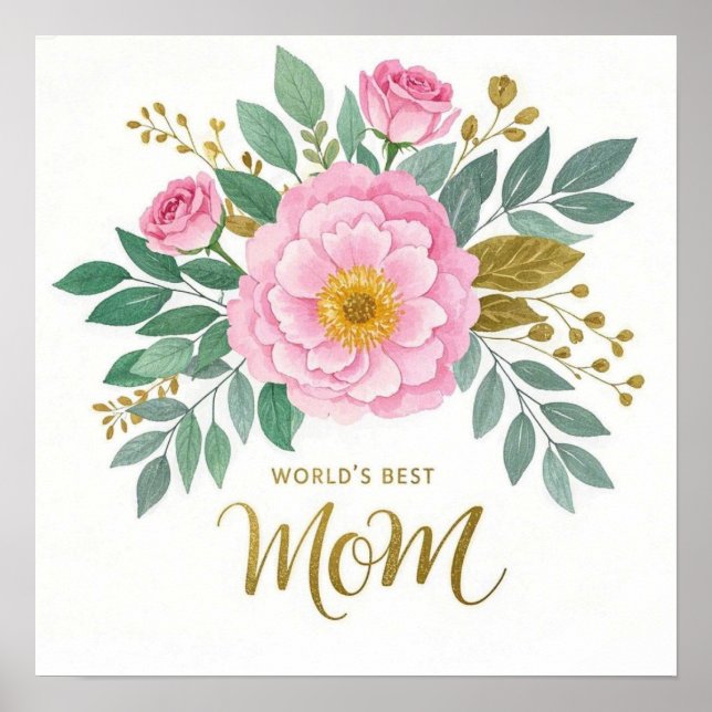 World's Best Mum Flowers  Poster (Front)