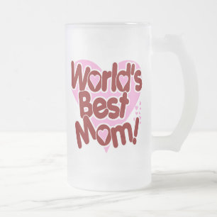 World's BEST Mum! Frosted Glass Beer Mug