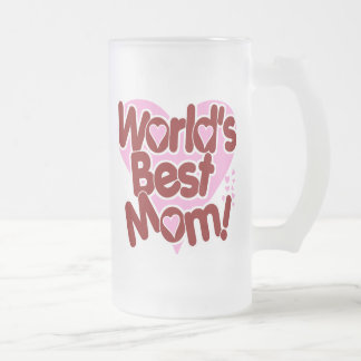 World's BEST Mum! Frosted Glass Beer Mug