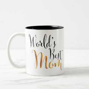 World's Best Mum (Gold) design for Two-Tone Coffee Mug