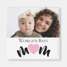 World's Best Mum Heart Photo White Custom