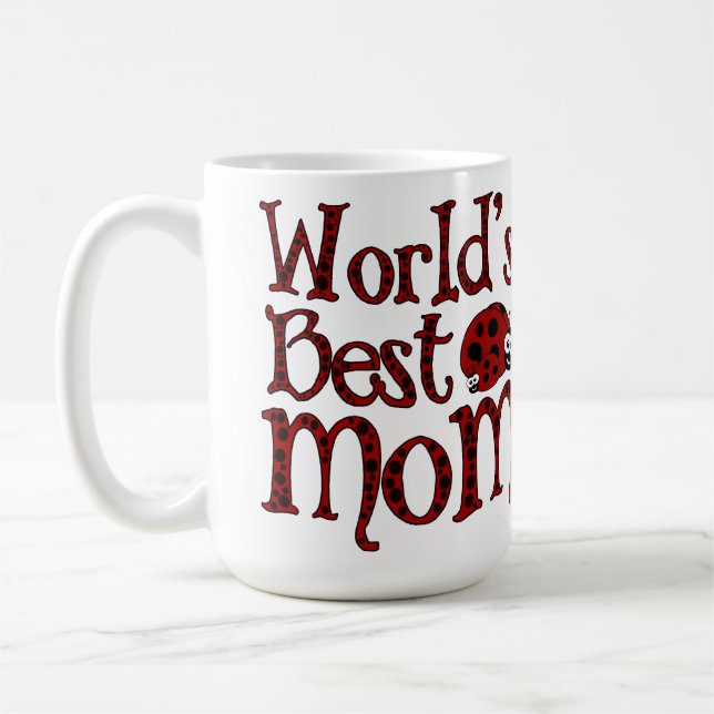 Worlds Best Mum Ladybugs Coffee Mug (Left)