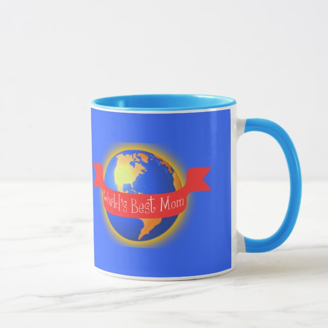 World's Best Mum Mug, Bright Colours Globe Mug (Right)