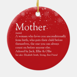 World's Best Mum Mum Mother Definition Photo Ceramic Tree Decoration