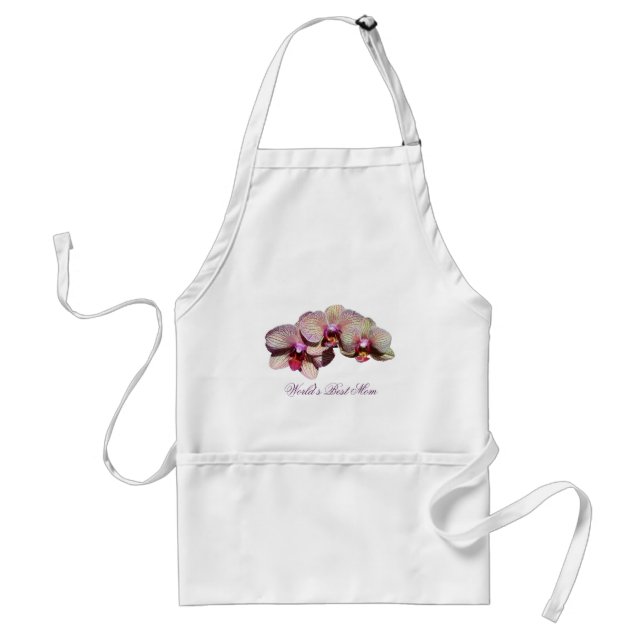 World's Best Mum Orchid Trio Flower Apron (Front)