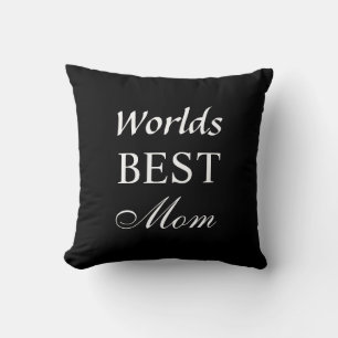 Worlds Best Mum Pillow on Black