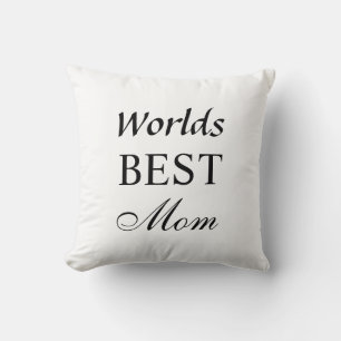 Worlds Best Mum Pillow on White & Black