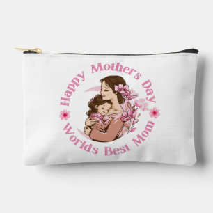 worlds best mum, pink cute mothers day accessory pouch