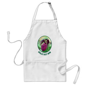 World's Best Mum Pink Lady Slipper Flower  Standard Apron