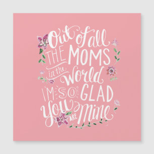 Worlds Best Mum Pink Magnetic Greeting