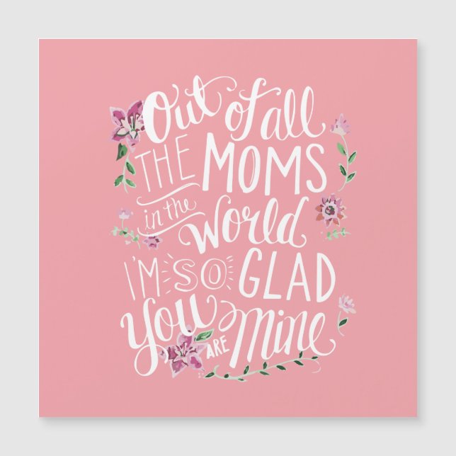 Worlds Best Mum Pink Magnetic Greeting (Front)