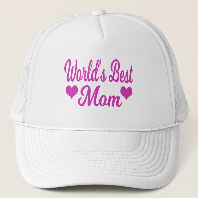 World's Best Mum Pink Trucker Hat (Front)