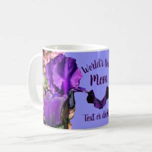 World's Best Mum Purple Iris Flower Personalised Coffee Mug