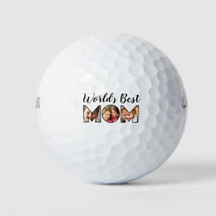 World's Best Mum Quote 3 Photo Collage Golf Balls