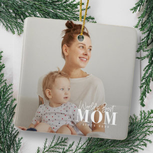 World's Best Mum Since 20XX Modern Photo Ceramic Ornament