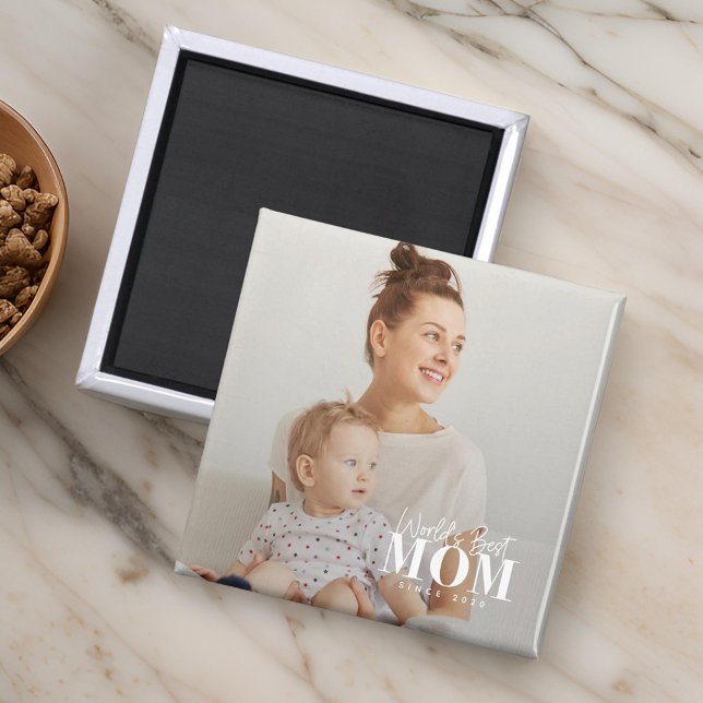 World's Best Mum Since 20XX Modern Photo Magnet (Creator Uploaded)