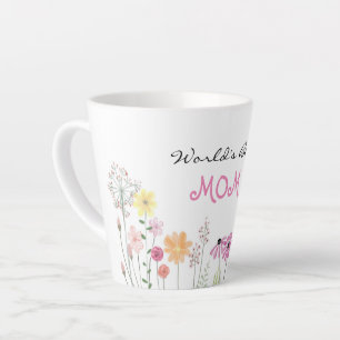 Worlds Best Mum   Wildflower Garden Latte Mug