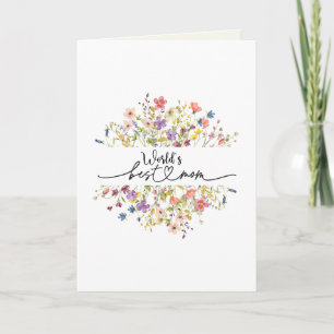World's Best Mum Wildflower Photo Mothers Day Card