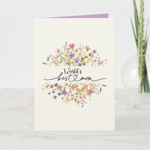 World's Best Mum Wildflower Photo Mothers Day Card