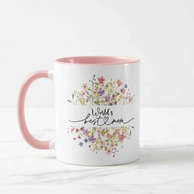 World's Best Mum Wildflower Photo Mothers Day Mug (Left)