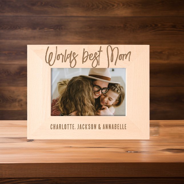 Worlds Best mum Wooden photo Etched Frames (Creator Uploaded)