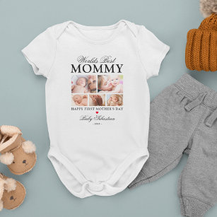 "World's Best Mummy" 1st Mother's Day Photo Baby Bodysuit