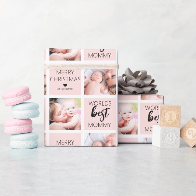 Worlds Best Mummy 2 Photo Wrapping Paper (Baby Shower)