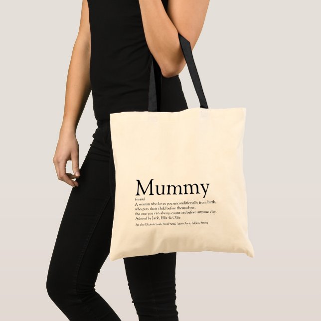 World's Best Mummy Definition Quote Modern Tote Bag (Front (Product))