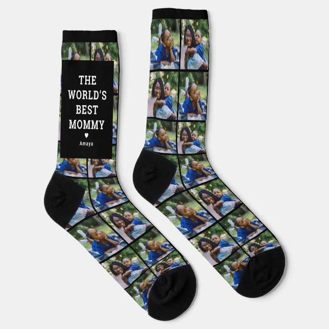 Worlds Best Mummy Photo Collage Socks (Right)